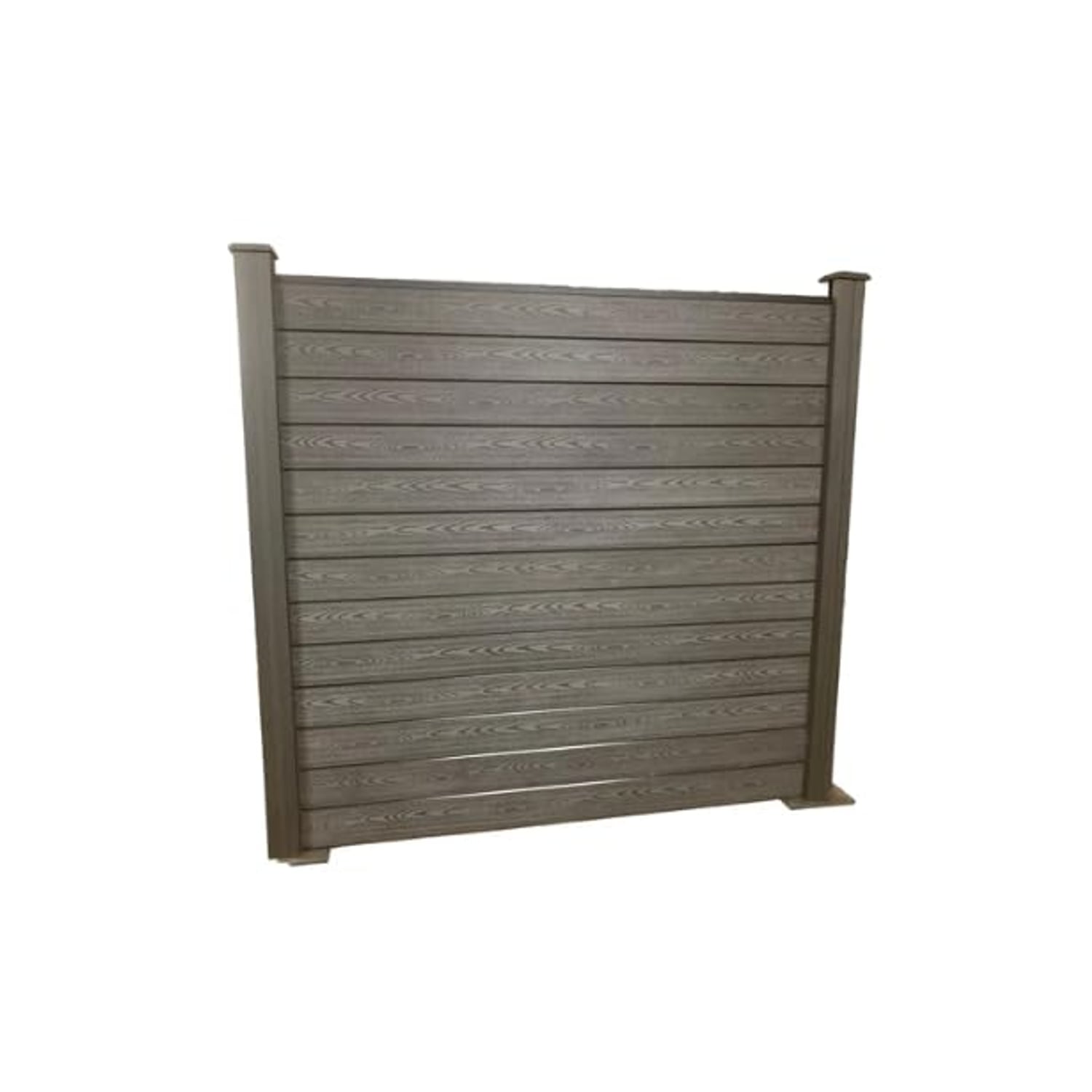 WPC Composite Fence Panel & Post Kit, Ash Grey, 5ft, Two Posts, WPC (wood-plastic composite)