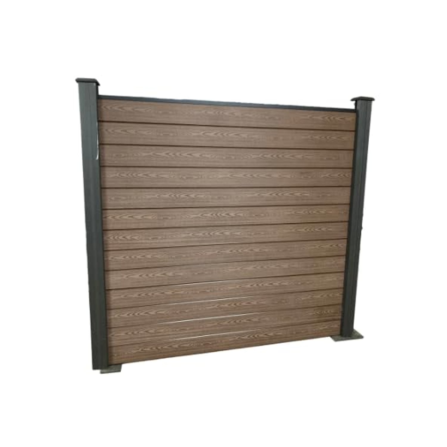WPC Composite Fence Panel & Post Kit, Autumn Oak, 5ft, WPC (wood-plastic composite)