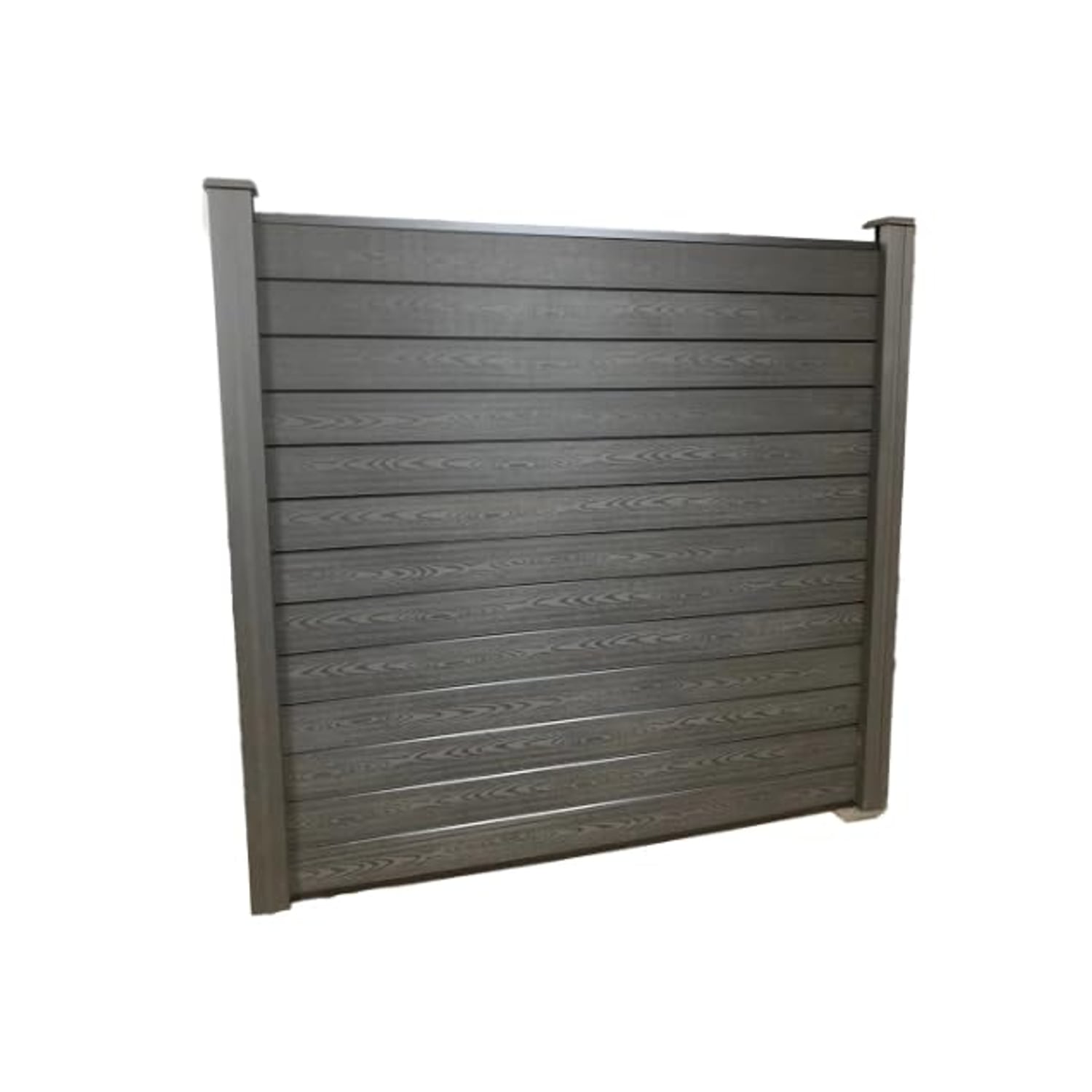 WPC Composite Fence Panel & Post Kit, Charcoal Black, 4ft, WPC (wood-plastic composite)