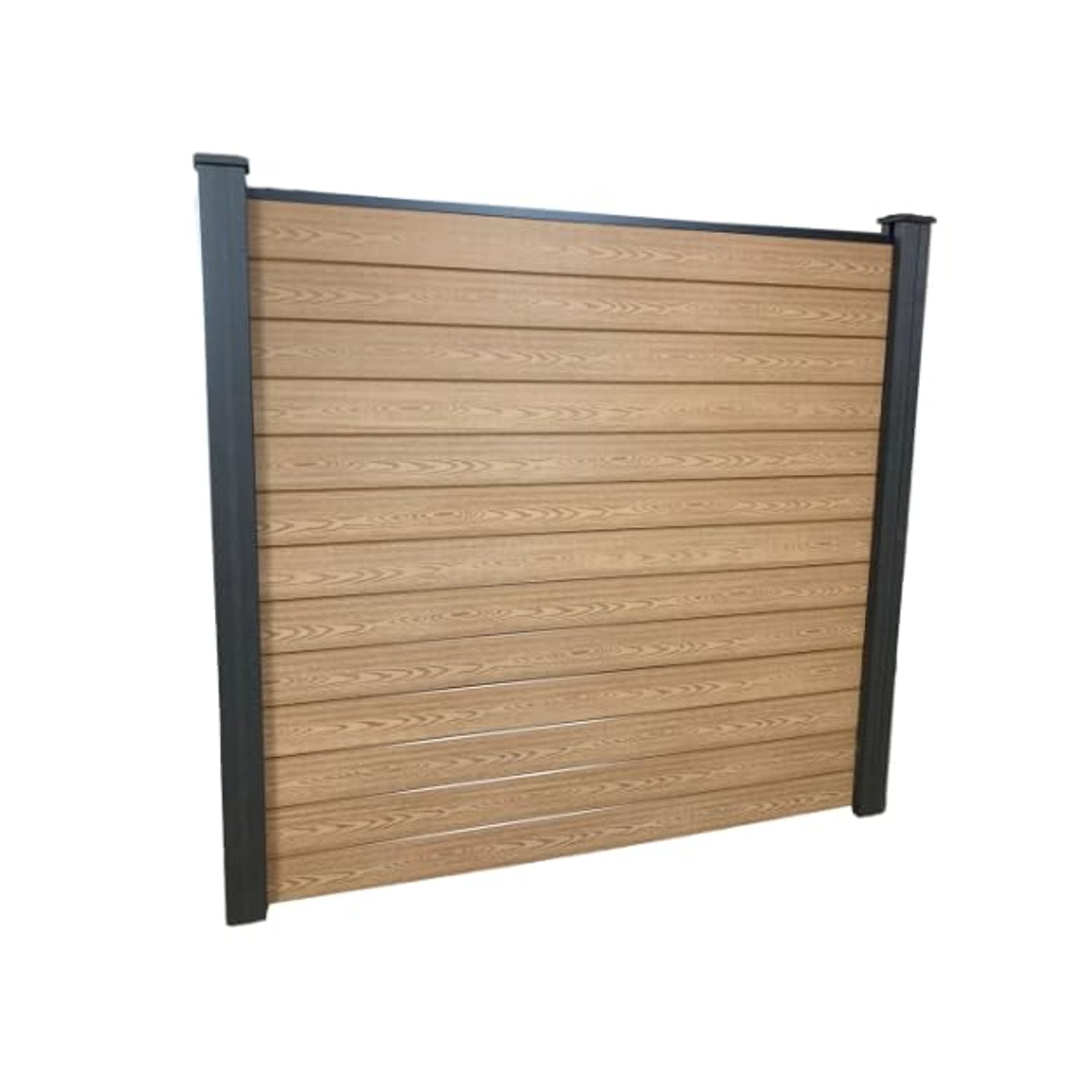 WPC Composite Fence Panel & Post Kit, Golden Oak, 6ft, Two Posts, WPC (wood-plastic composite)